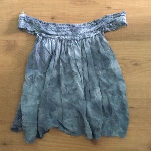 Blue life off the shoulder top